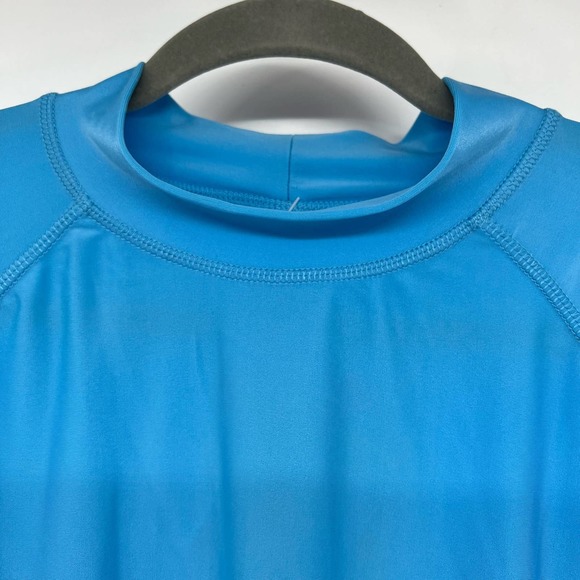 NWT UV Skinz Sun and Swim Shirt Mens Size XL Blue Mock Neck Short Sleeve - Picture 8 of 11